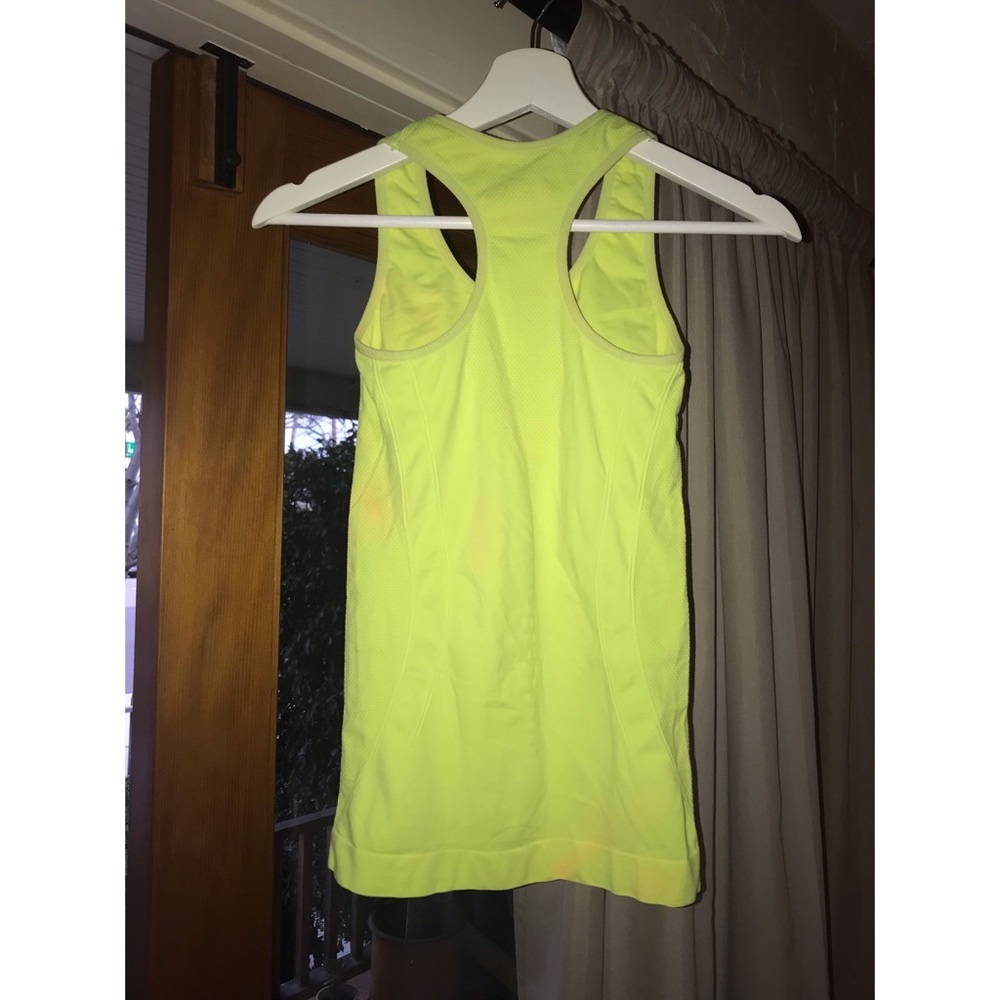 Neon Yellow Sleeveless Champion Workout Top - Picture 2 of 7